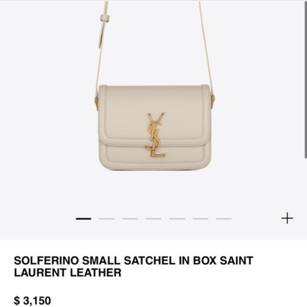 Yves Saint Laurent Cream White Solferino Small Satchel Box Leather - Picture 2 of 12